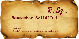 Rammacher Szilárd névjegykártya