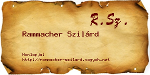 Rammacher Szilárd névjegykártya